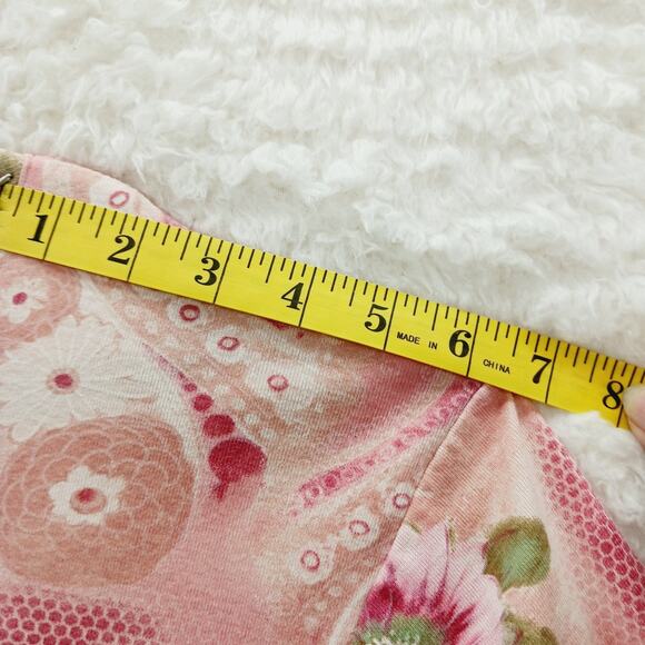 T-Shirt Powder Pink Daisy Paisley Bloomcore Whimsycore Couquette Y2K Size 2X - Picture 11 of 11